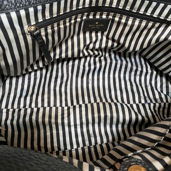 Black leather Kate Spade purse w/ gold hardware - Picture 7 of 10